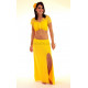 Brassière bi-matière de danse orientale jaune