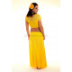 Brassière bi-matière de danse orientale jaune