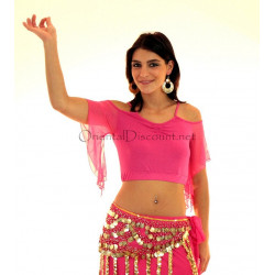 Top de danse épaules découvertes fuschia