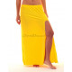 Jupe de danse orientale droite fendue jaune