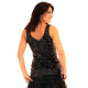 Débardeur de danse à paillettes couleur noire