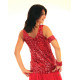 Débardeur de danse à paillettes couleur rouge