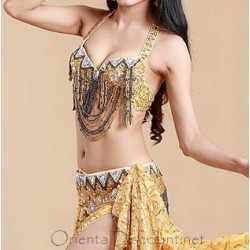 Ensemble de danse orientale 2 pièces couleur or