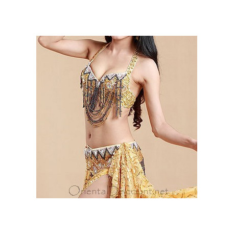 Ensemble de danse orientale 2 pièces couleur or