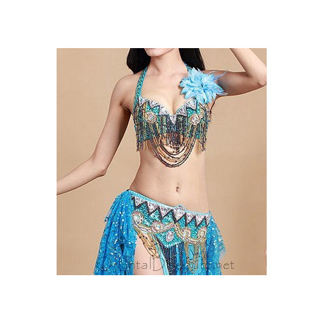 Ensemble de danse orientale 2 pièces couleur turquoise