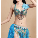 Ensemble de danse orientale 2 pièces couleur turquoise