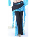 Pantalon de cours de danse orientale noir et turquoise