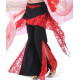 Pantalon de cours de danse orientale noir et rouge