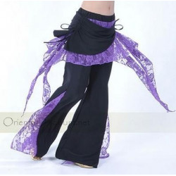 Pantalon de cours de danse orientale noir et violet