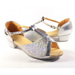 Chaussures de danse orientale couleur argent enfant