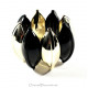 Bracelet fantaisie noir et or élastiqué
