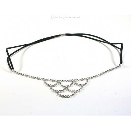 Headband strass argenté style couronne