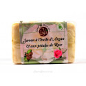 Savon à l'huile d'Argan et aux pétales de Rose 100g