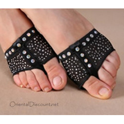 Nus pieds de danse couleur Noir et strass