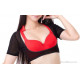 Top de danse court sous poitrine noir