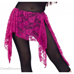 Ceinture de danse orientale dentelle fuschia