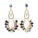 Boucles d'oreilles fantaisie bleuté vintage