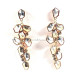 Boucles d'oreilles fantaisie longue grappe en relief et strass or