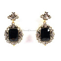 Boucles d'oreilles fantaisie style marquise noir