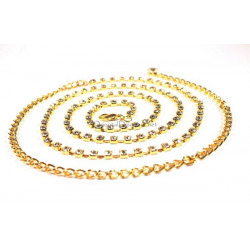 Chaine de taille strass couleur or un rang