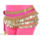 Ceinture de danse orientale velours fuschia et or
