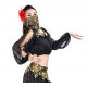 Brassière de danse orientale à manches longues noir