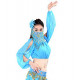 Haut de danse orientale à manches longues bleu ciel