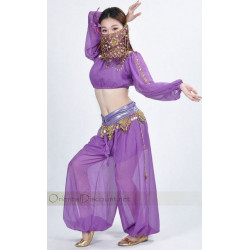 Tenue orientale top sarouel violet