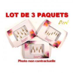 Lot de 3 paquets de Bindis autocollants or