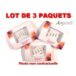 Lot de 3 paquets de Bindis autocollants argent