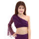 Top de danse enfant assymétrique une manche violet foncé