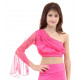 Top de danse enfant assymétrique une manche fuschia