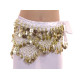 Ceinture de danse orientale enfant blanc et or