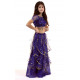 Costume de danse orientale enfant top + jupe à paillettes bleu nuit