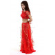 Costume de danse orientale enfant top + jupe à paillettes rouge