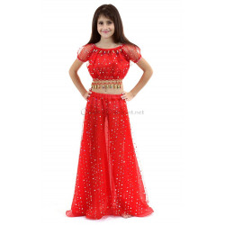 Tenue orientale enfant 2 pièces rouge