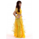 Costume de danse orientale enfant top + jupe à paillettes jaune