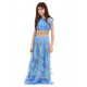 Costume de danse orientale enfant top + jupe à paillettes bleu ciel