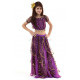 Costume de danse orientale enfant top + jupe à paillettes violet