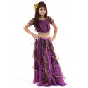 Costume de danse orientale enfant top + jupe à paillettes violet