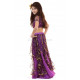 Costume de danse orientale enfant top + jupe à paillettes violet