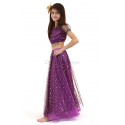 Tenue orientale enfant 2 pièces violet foncé