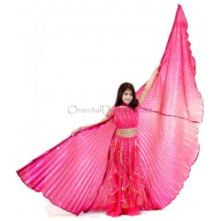 Ailes d'isis enfant de danse orientale couleur fuschia opaque