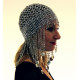 Bonnet de danse orientale argenté à sequins