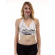Bustier de danse orientale dos nu argenté
