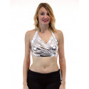 Bustier de danse orientale dos nu argenté