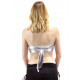 Bustier de danse orientale dos nu argenté