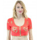 Choli de danse orientale et indienne rouge