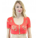 Choli de danse orientale et indienne rouge