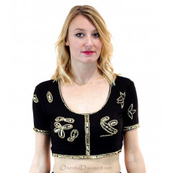 Choli de danse orientale et indienne noir